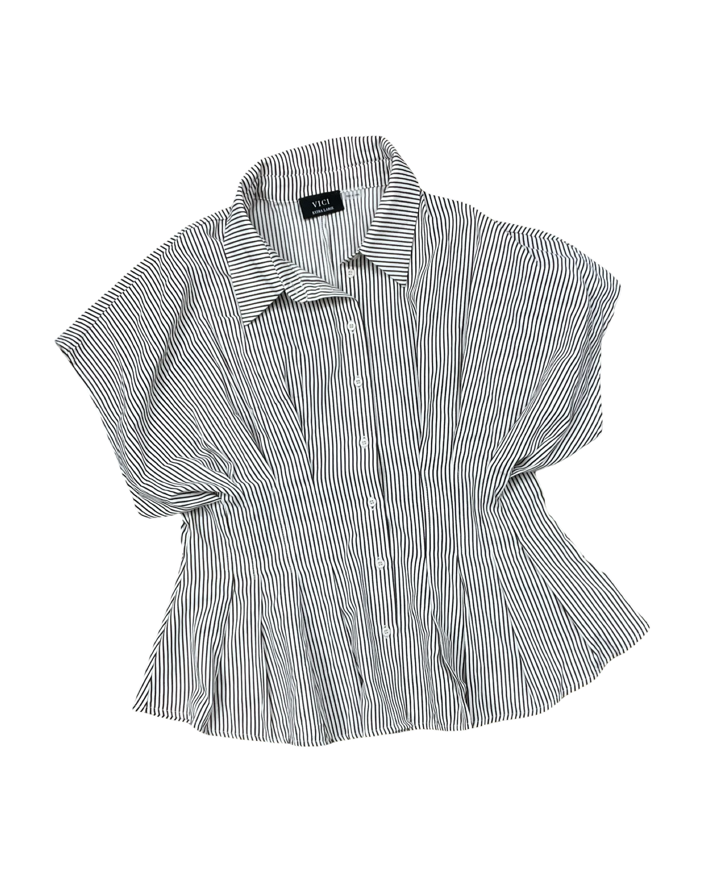 Blouse Ss By Vici In Brown & Cream, Size:Xl