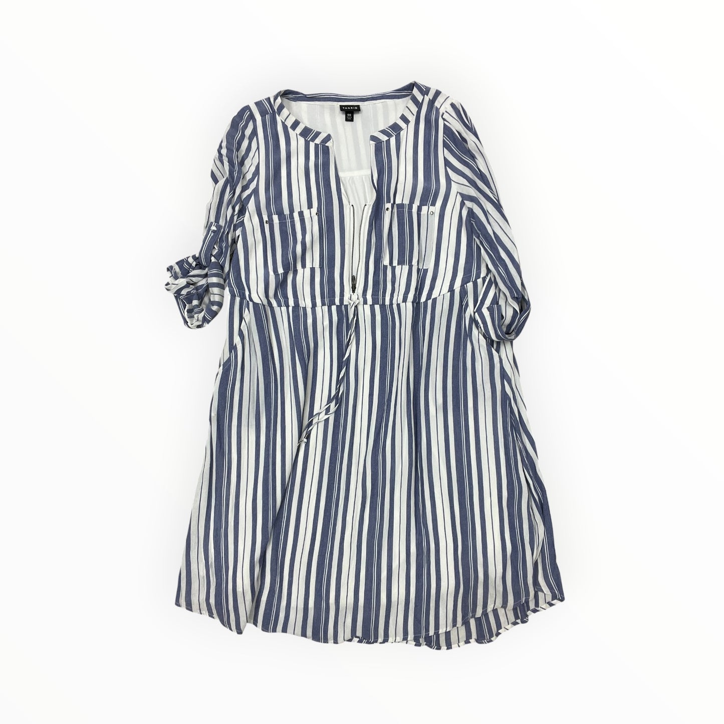 Dress Casual Midi By Torrid In Blue & White, Size:L