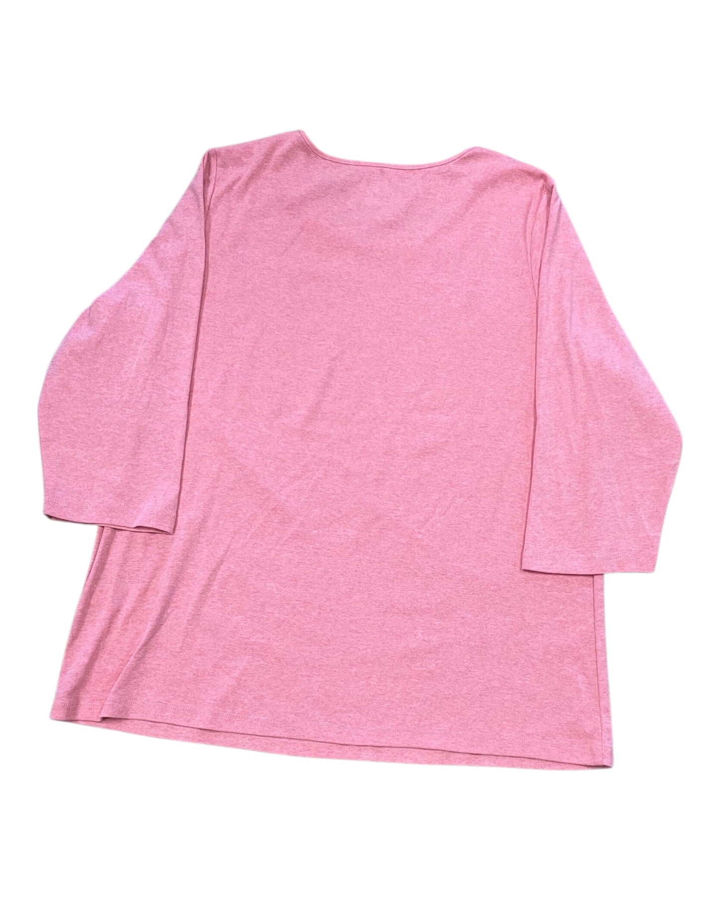 Top 3/4 Sleeve By Cj Banks In Peach, Size:1X