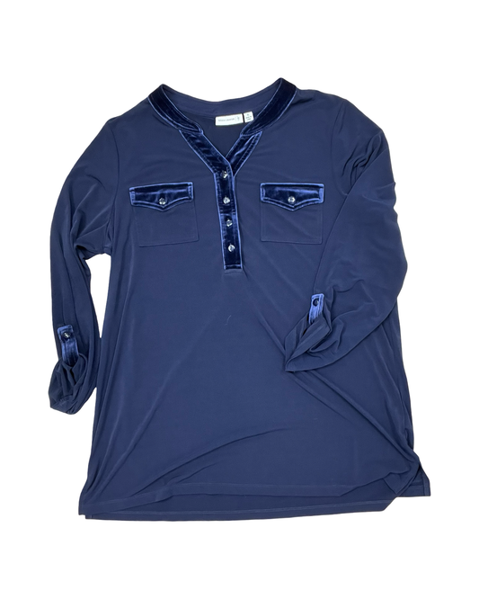 Top Ls By Susan Graver In Blue, Size:Xl