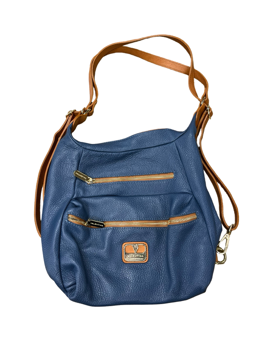 Crossbody By Valentina In Blue & Brown, Size:Medium