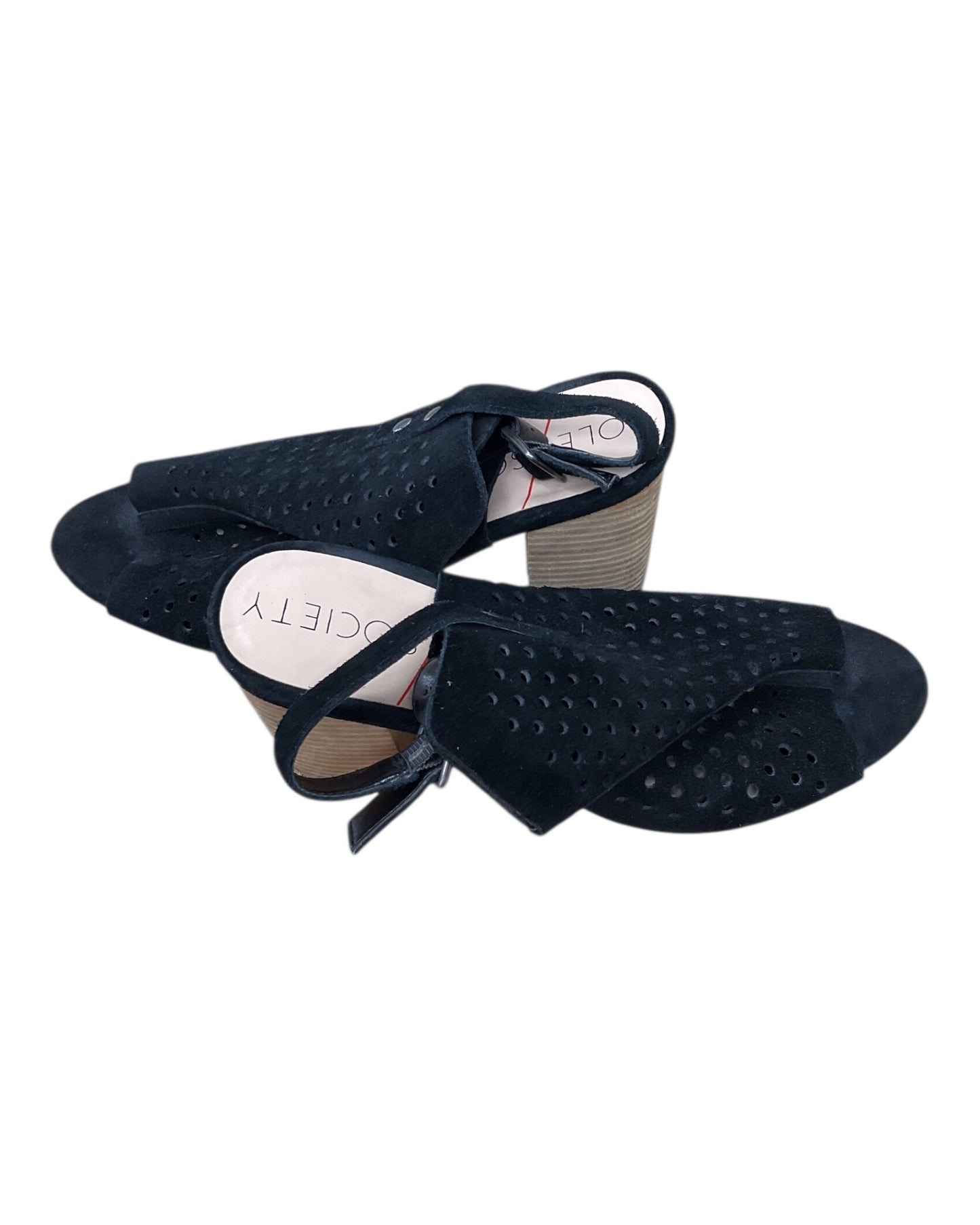 Sandals Heels Block By Sole Society In Black, Size:10