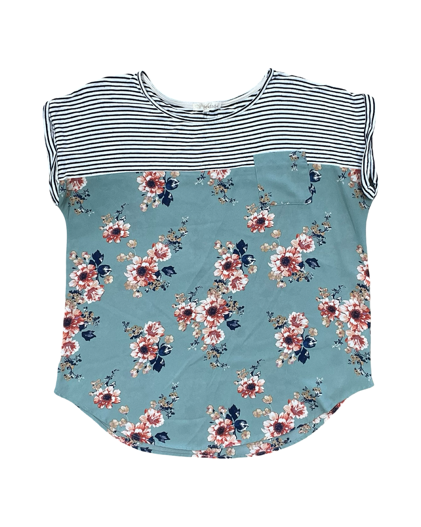 Top Ss By Rewind In Floral Print, Size:Xl
