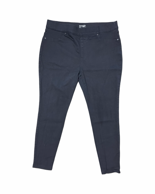 Jeans Skinny By Terra & Sky In Black Denim, Size:18