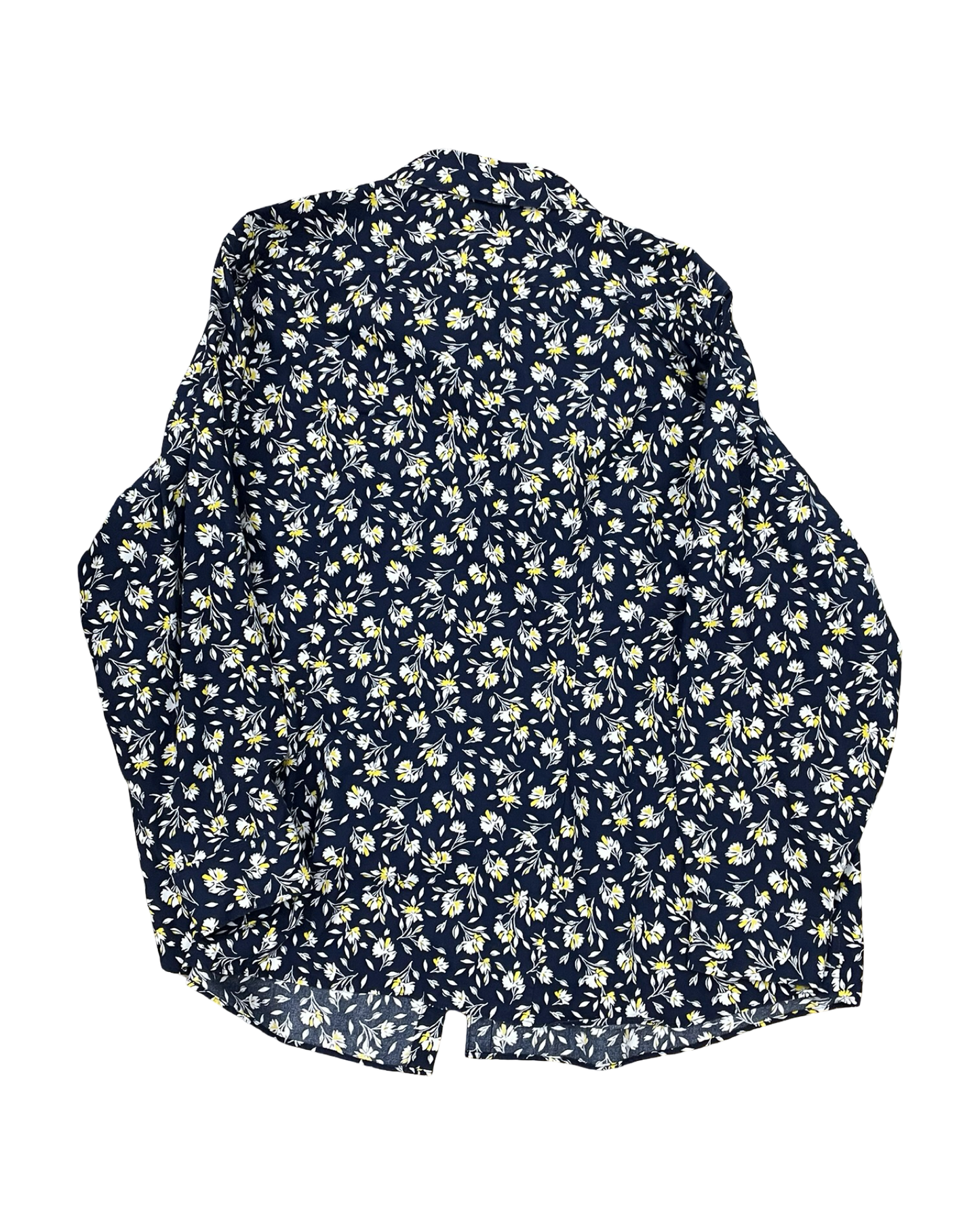 Blouse Ls By Lands End In Blue & Yellow, Size:3X