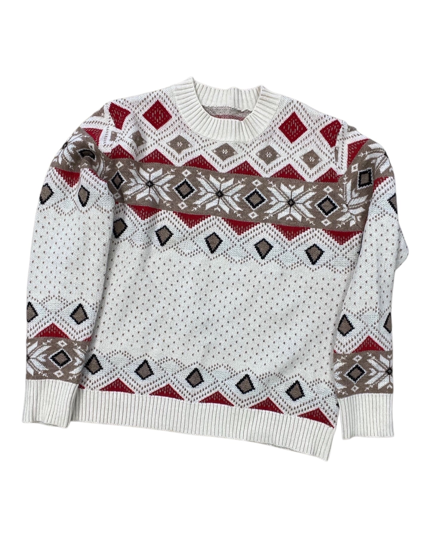 Sweater By Clothes Mentor In Cream & Tan, Size:Xl