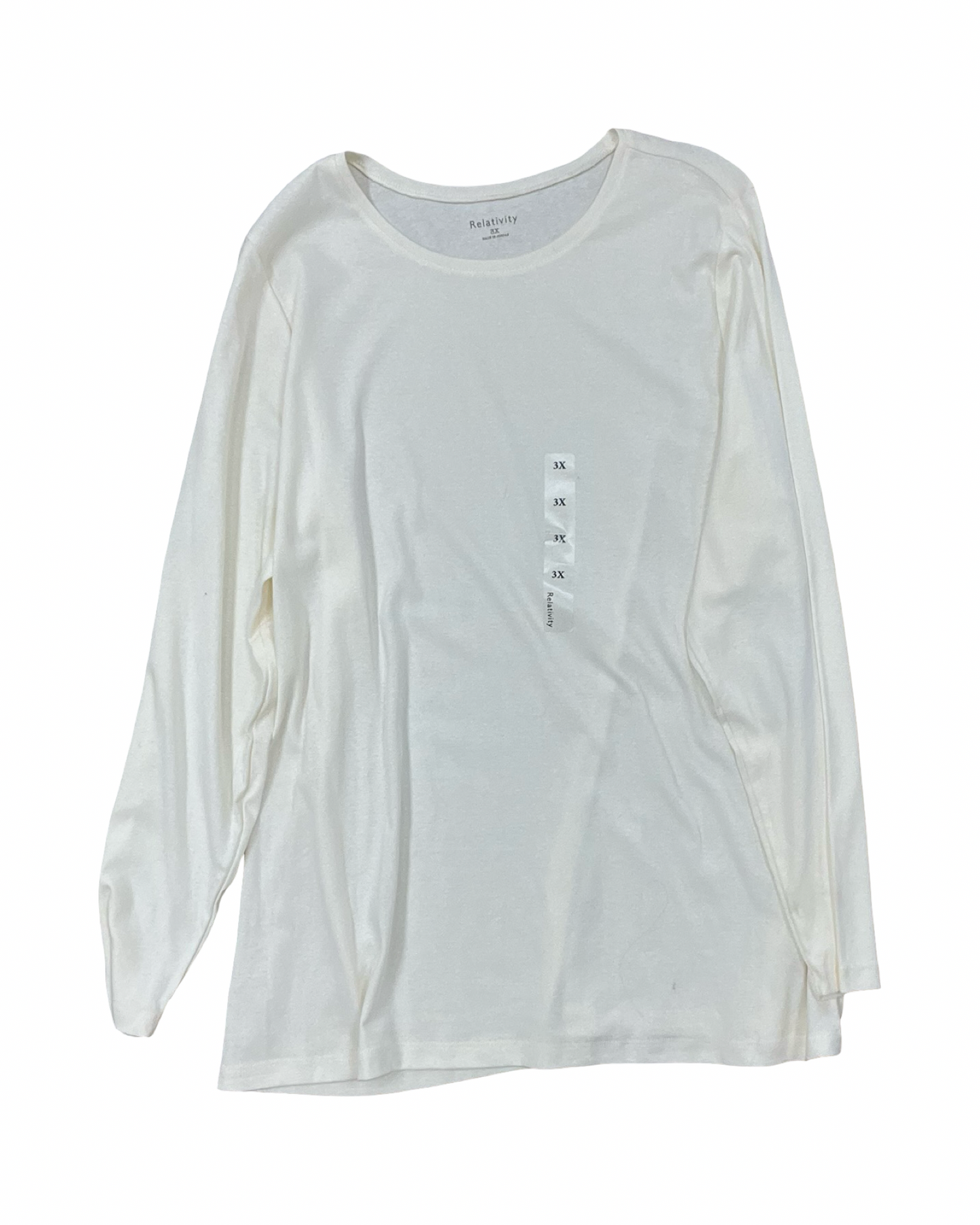 Top Ls Basic By Relativity In Cream, Size:3X