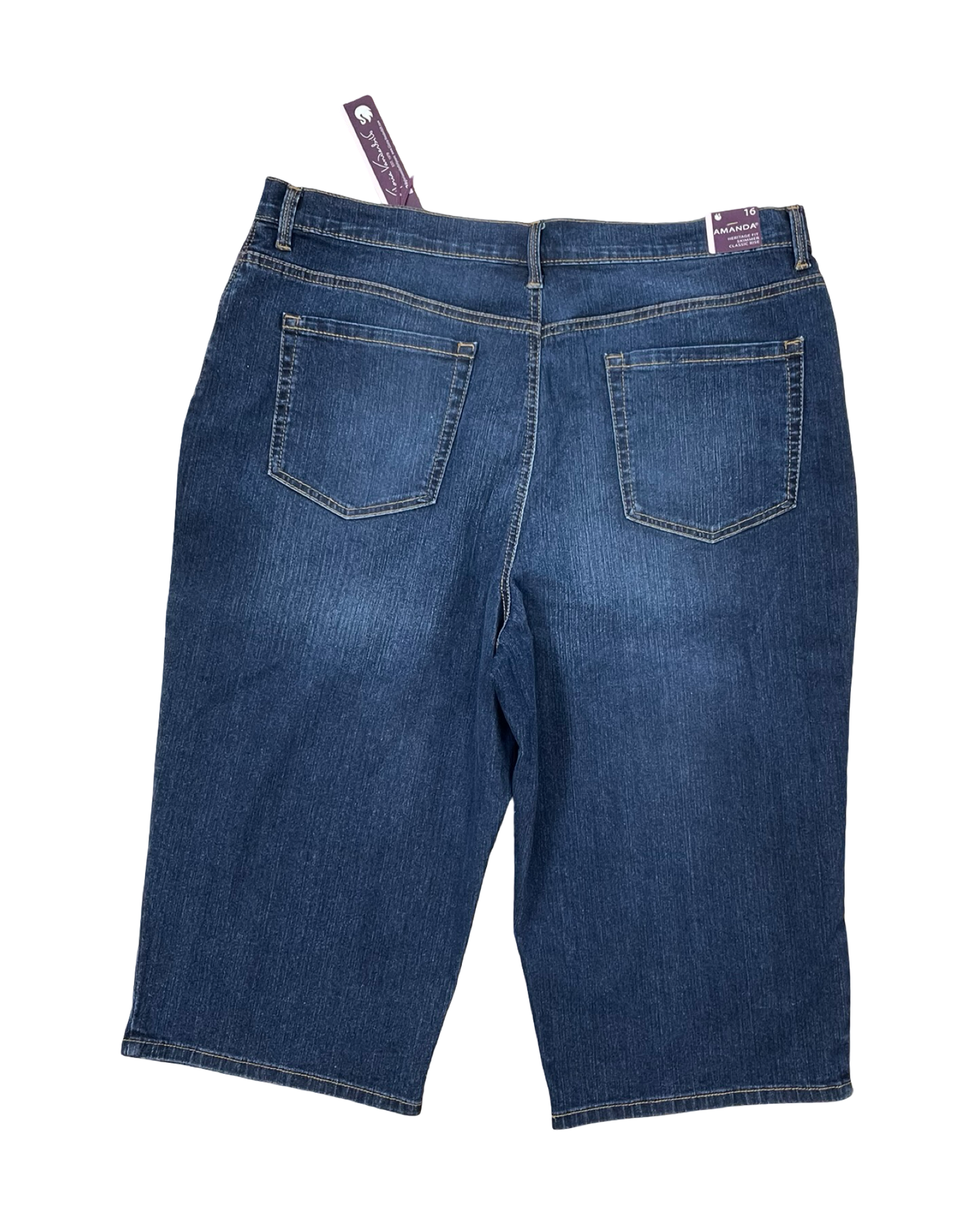 Shorts By Gloria Vanderbilt In Blue Denim, Size:16