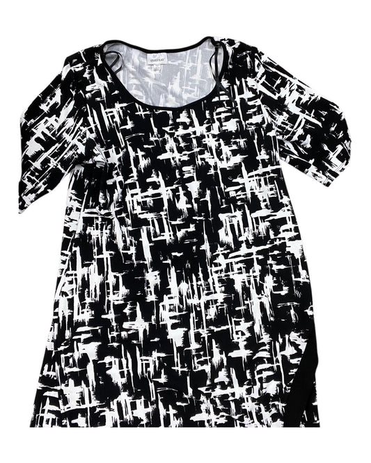 Dress Casual Midi By Avenue In Black & White, Size:1X