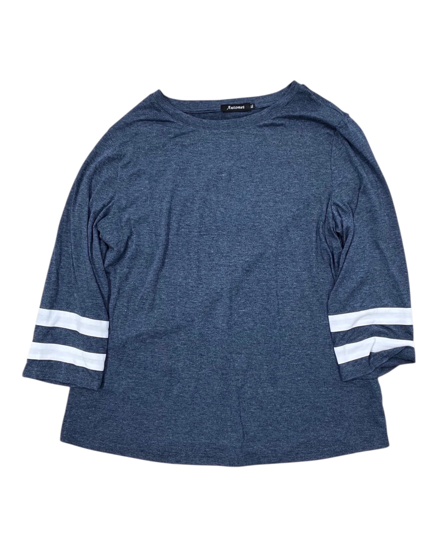 Top 3/4 Sleeve By Automet In Blue & White, Size:Xl