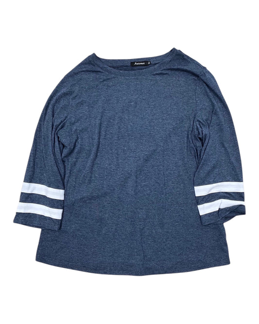 Top 3/4 Sleeve By Automet In Blue & White, Size:Xl