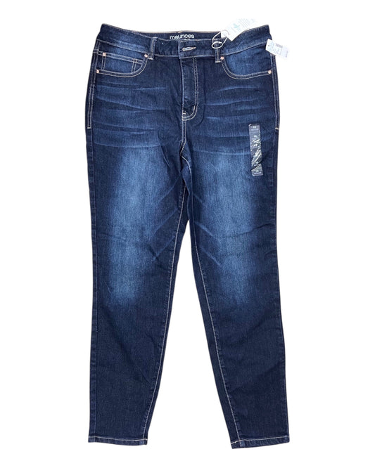 Jeans Skinny By Maurices In Blue Denim, Size:16