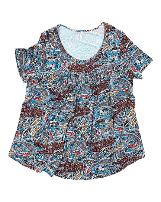 Top Ss By Clothes Mentor In Blue & Red, Size:3X
