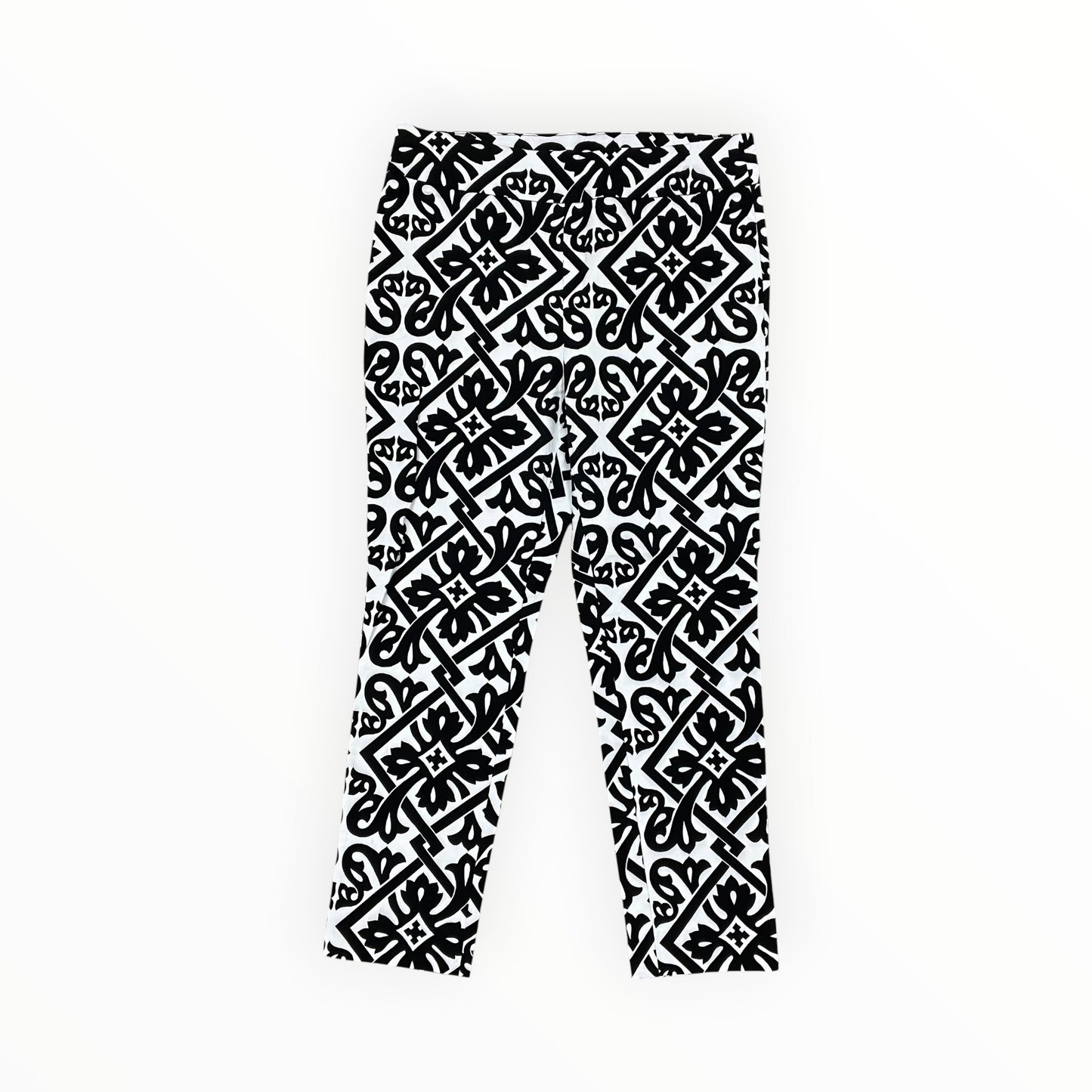 Pants Cropped By Chicos In Black & White, Size:M