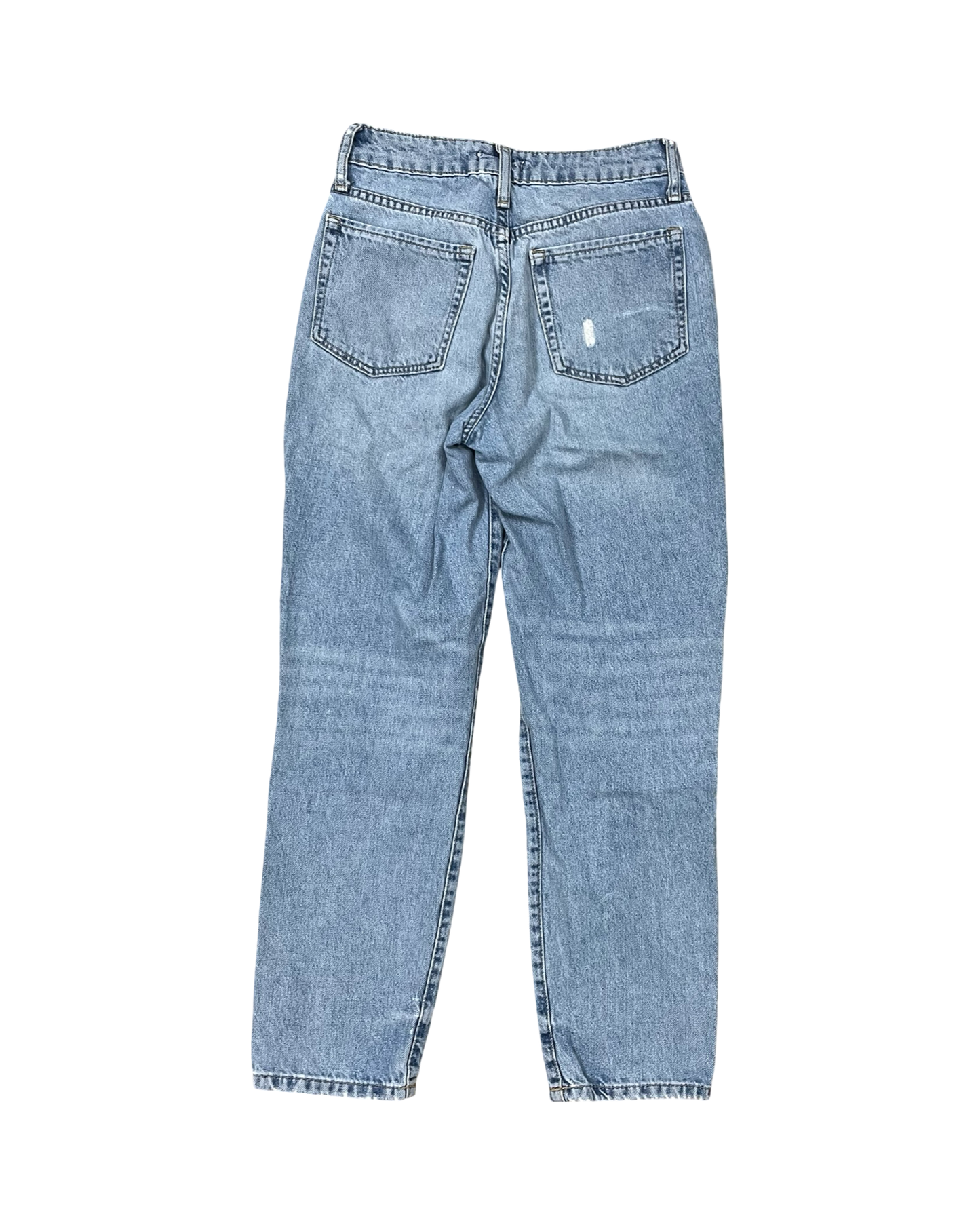 Jeans Straight By Forever 21 In Blue Denim, Size:0