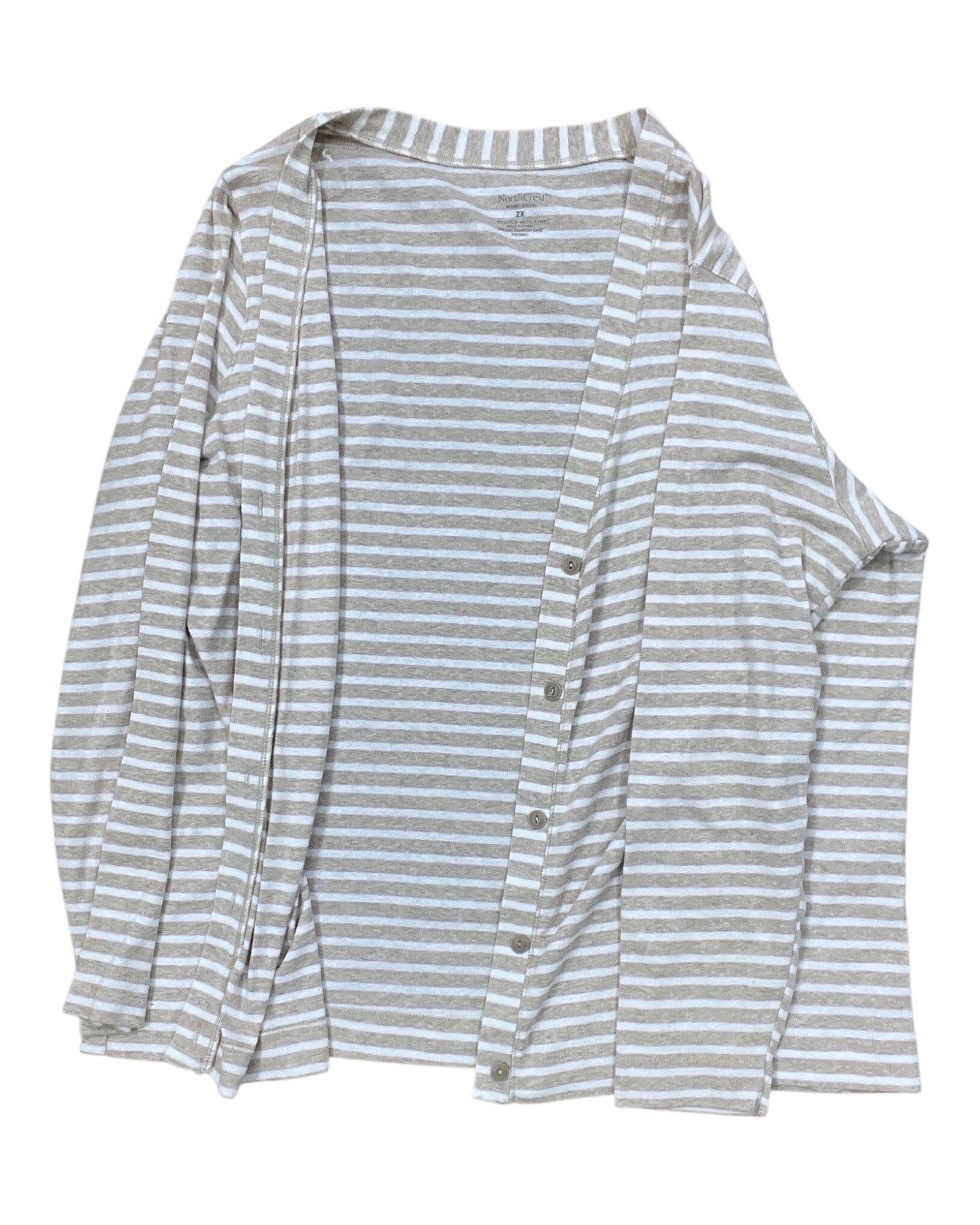 Cardigan By Northcrest In Tan, Size:2X