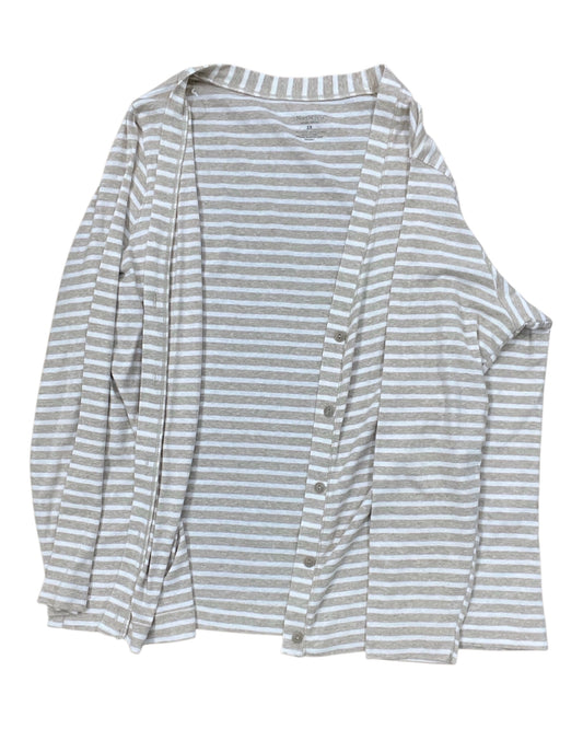 Cardigan By Northcrest In Tan, Size:2X