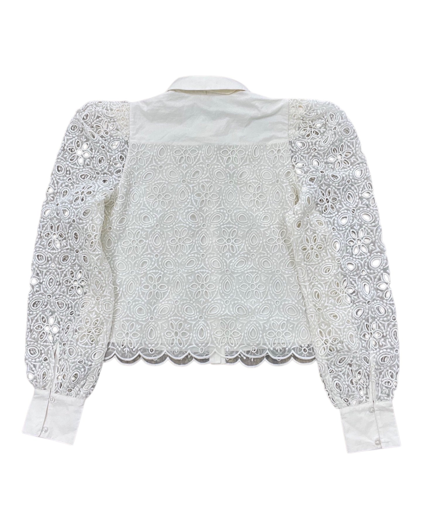 Blouse Ls By Express In Cream, Size:M
