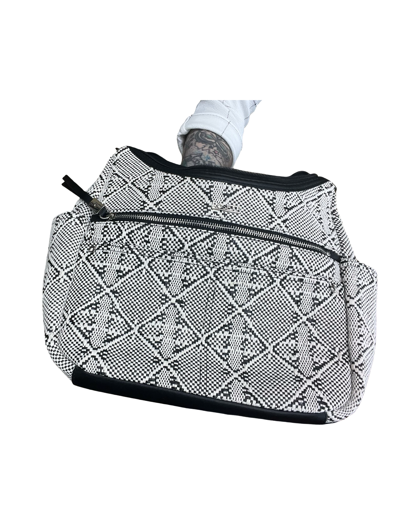 Handbag By Rosetti In Black & White, Size:Medium