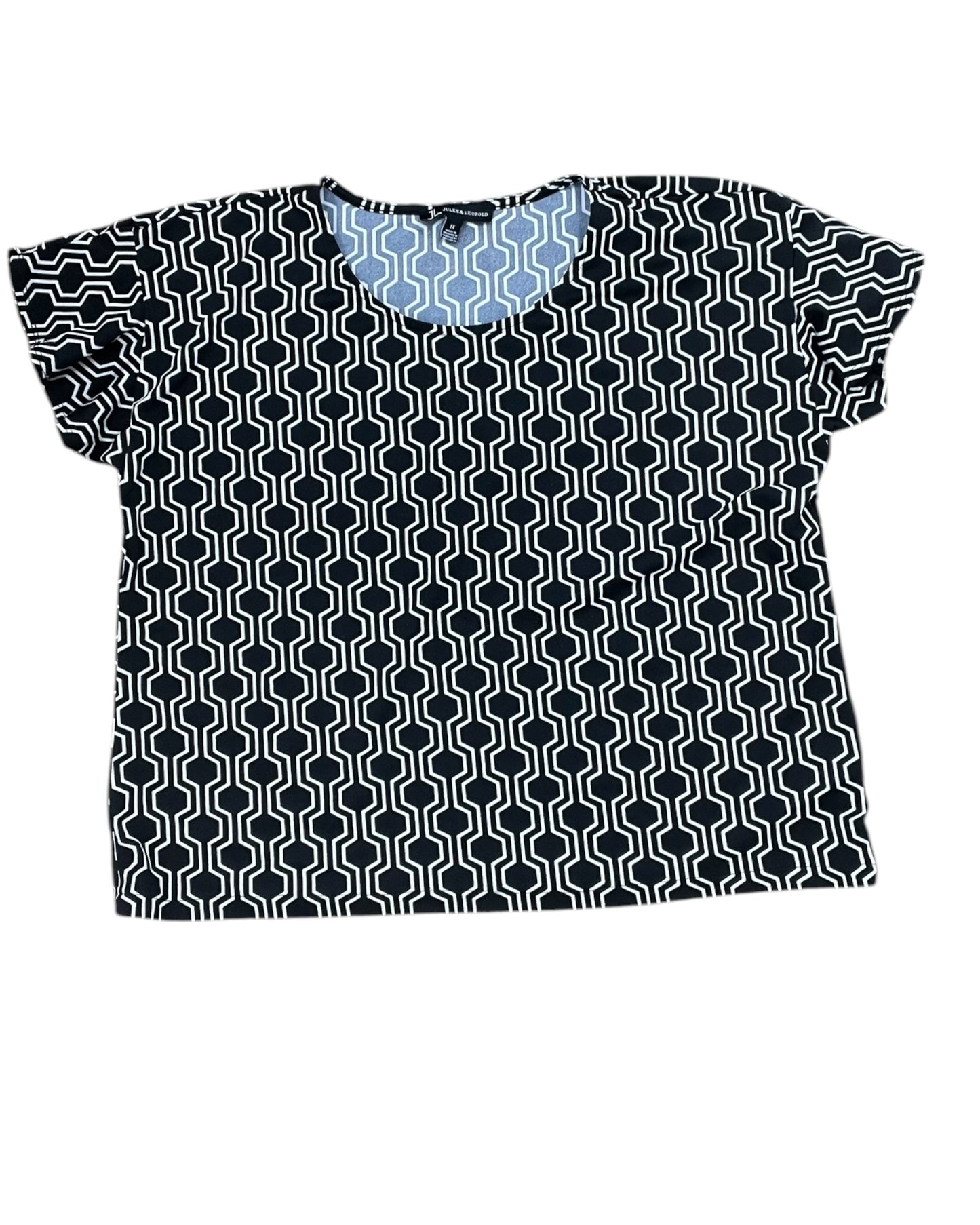 Top Ss By Jules & Leopold In Black & Cream, Size:1X