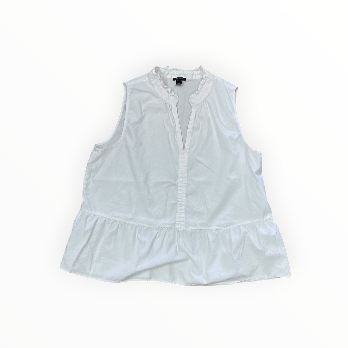 Top Sleeveless By Ann Taylor In White, Size:L