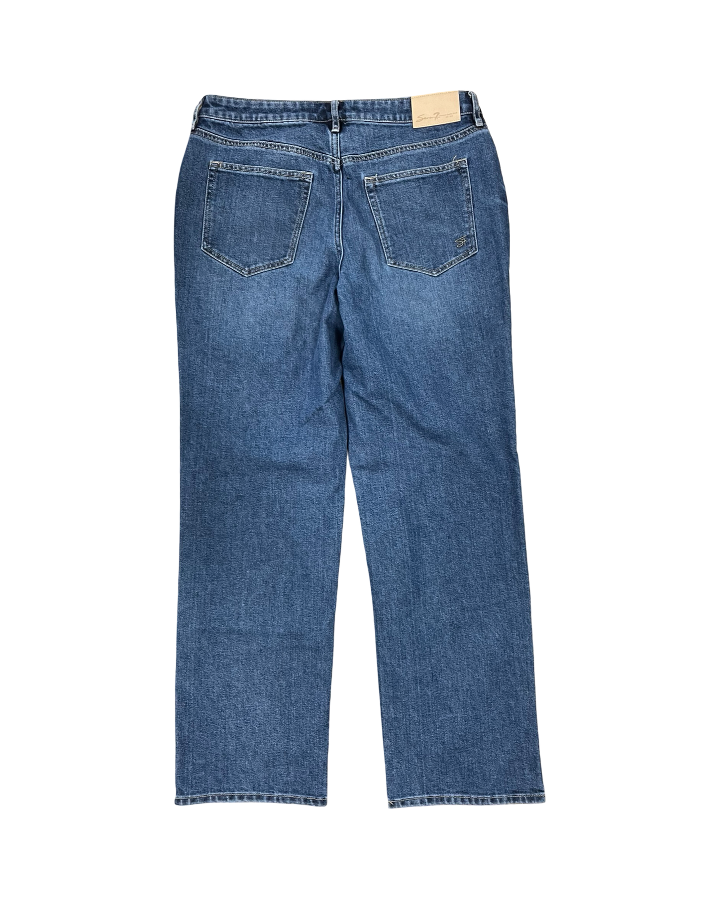 Jeans Straight By Seven 7 In Blue Denim, Size:6