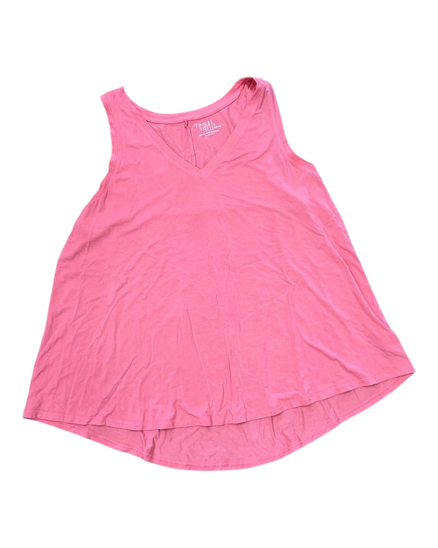 Top Sleeveless By Time And Tru In Coral, Size:L