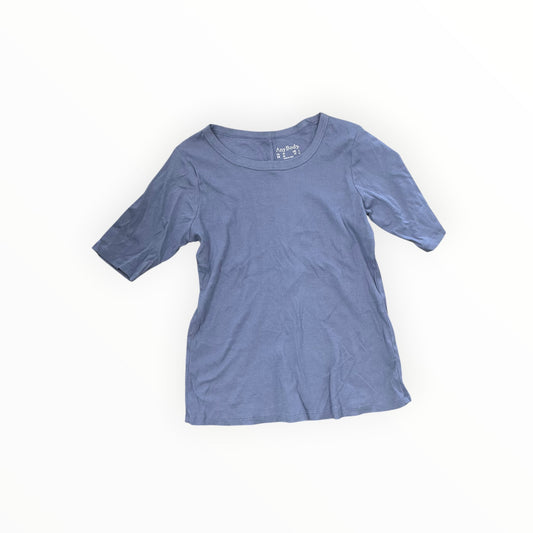 Top 3/4 Sleeve Basic By Any Body In Blue, Size:M