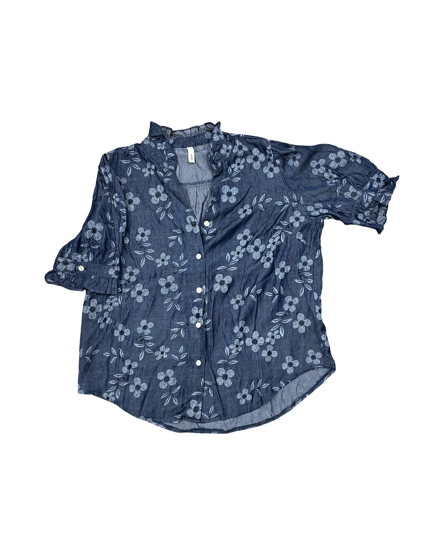 Blouse Ss By Glam In Blue, Size:M