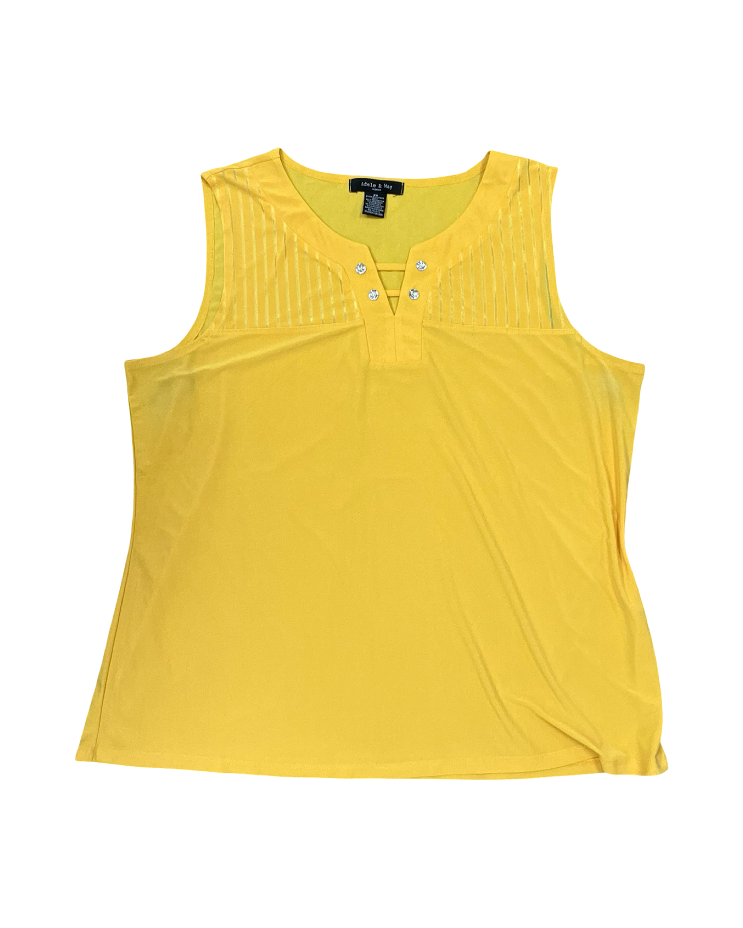 Top Sleeveless By Clothes Mentor In Yellow, Size:2X