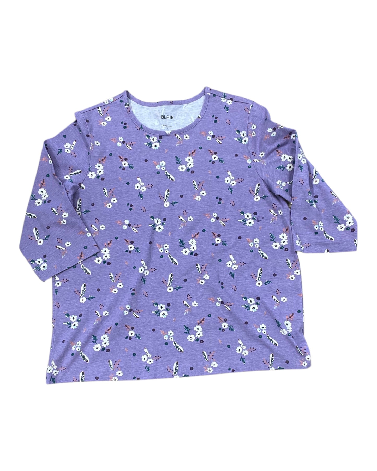 Top 3/4 Sleeve By Blair In Purple, Size:L