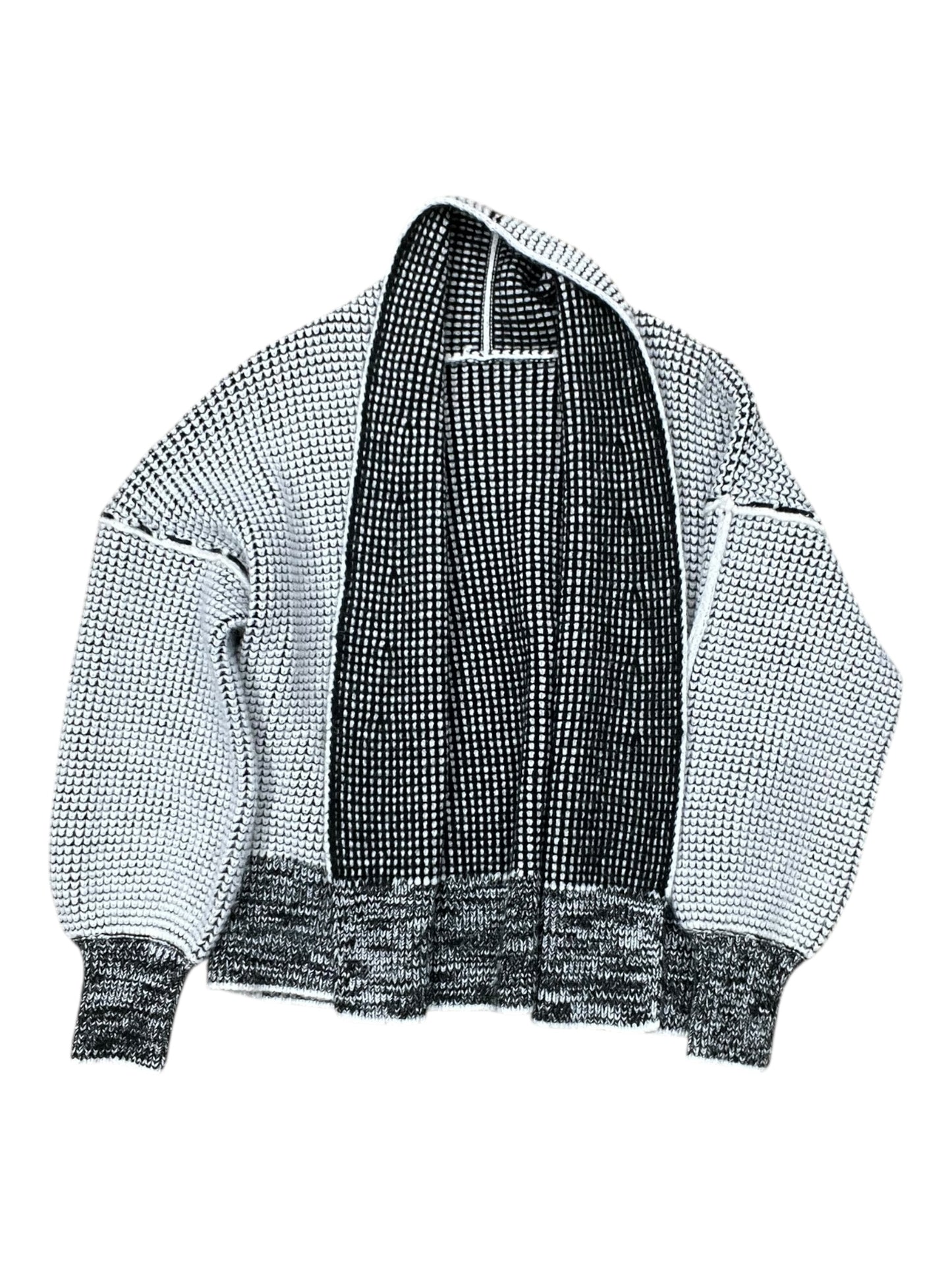 Sweater Cardigan By Clothes Mentor In Black & Grey, Size:S