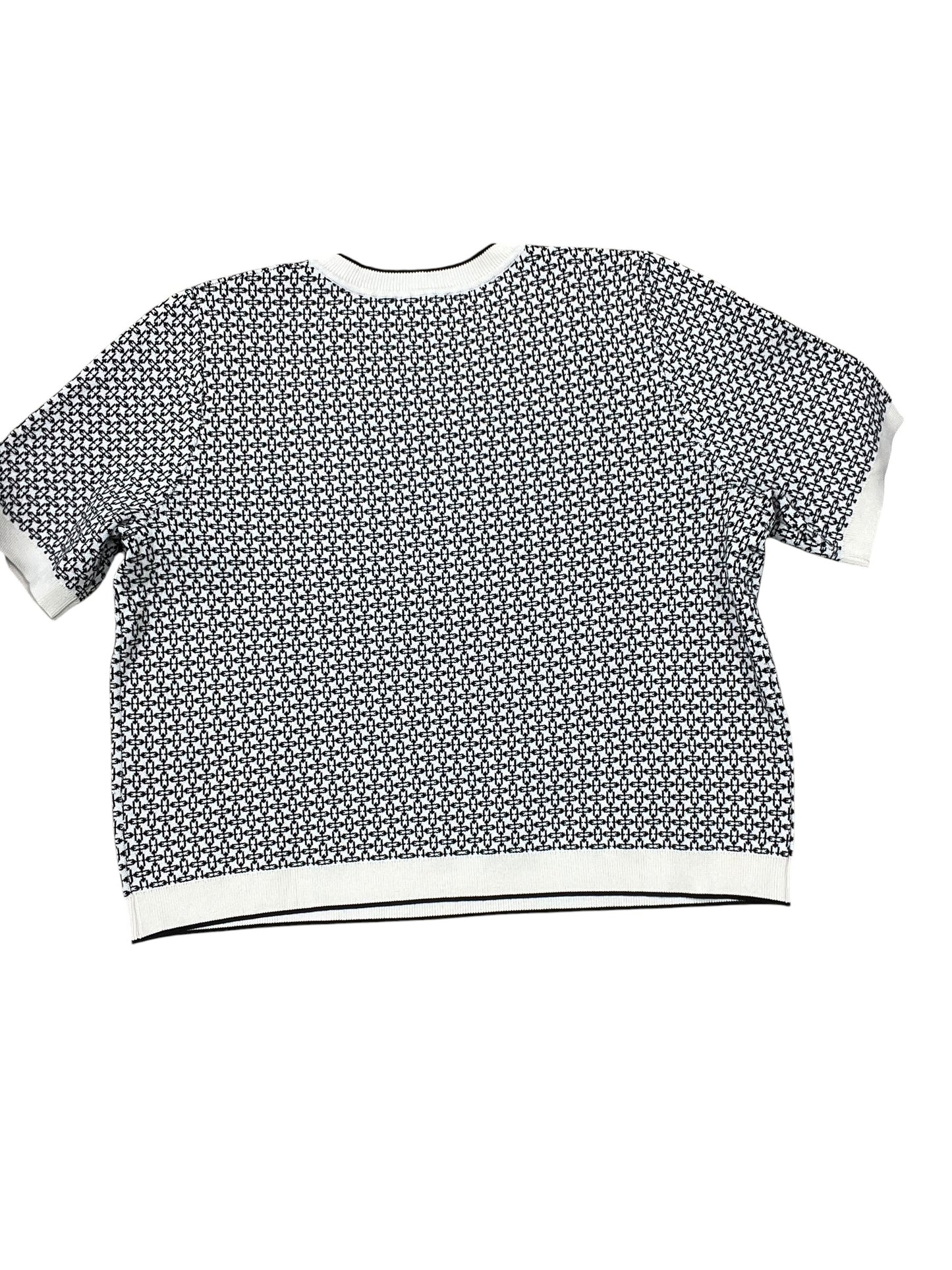 Top Ss By Adrianna Papell In Black & Cream, Size:Xl