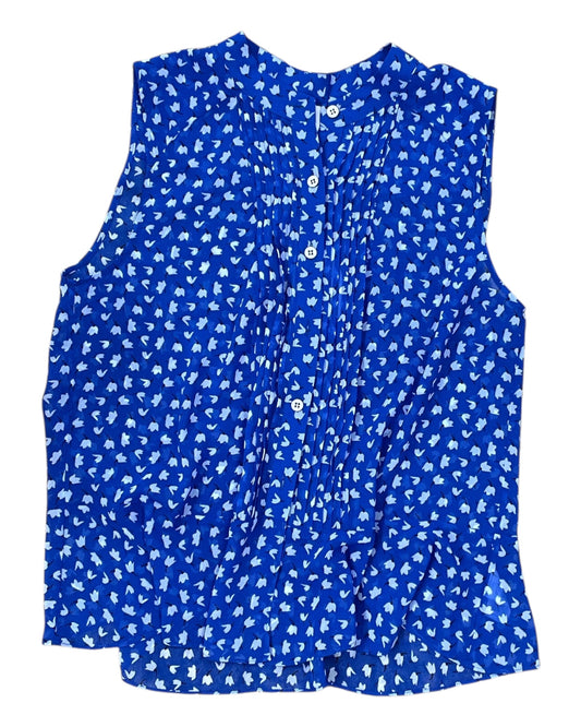 Blouse Sleeveless By Cabi In Blue, Size:M