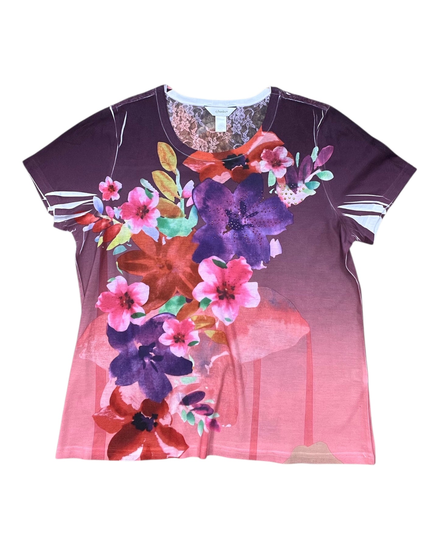 Top Ss By Cj Banks In Purple, Size:1X