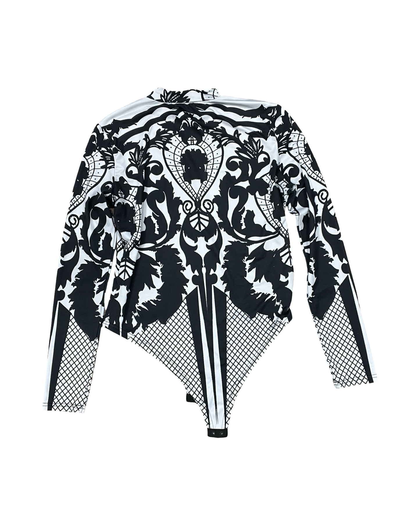 Bodysuit By Clothes Mentor In Black & White, Size:L