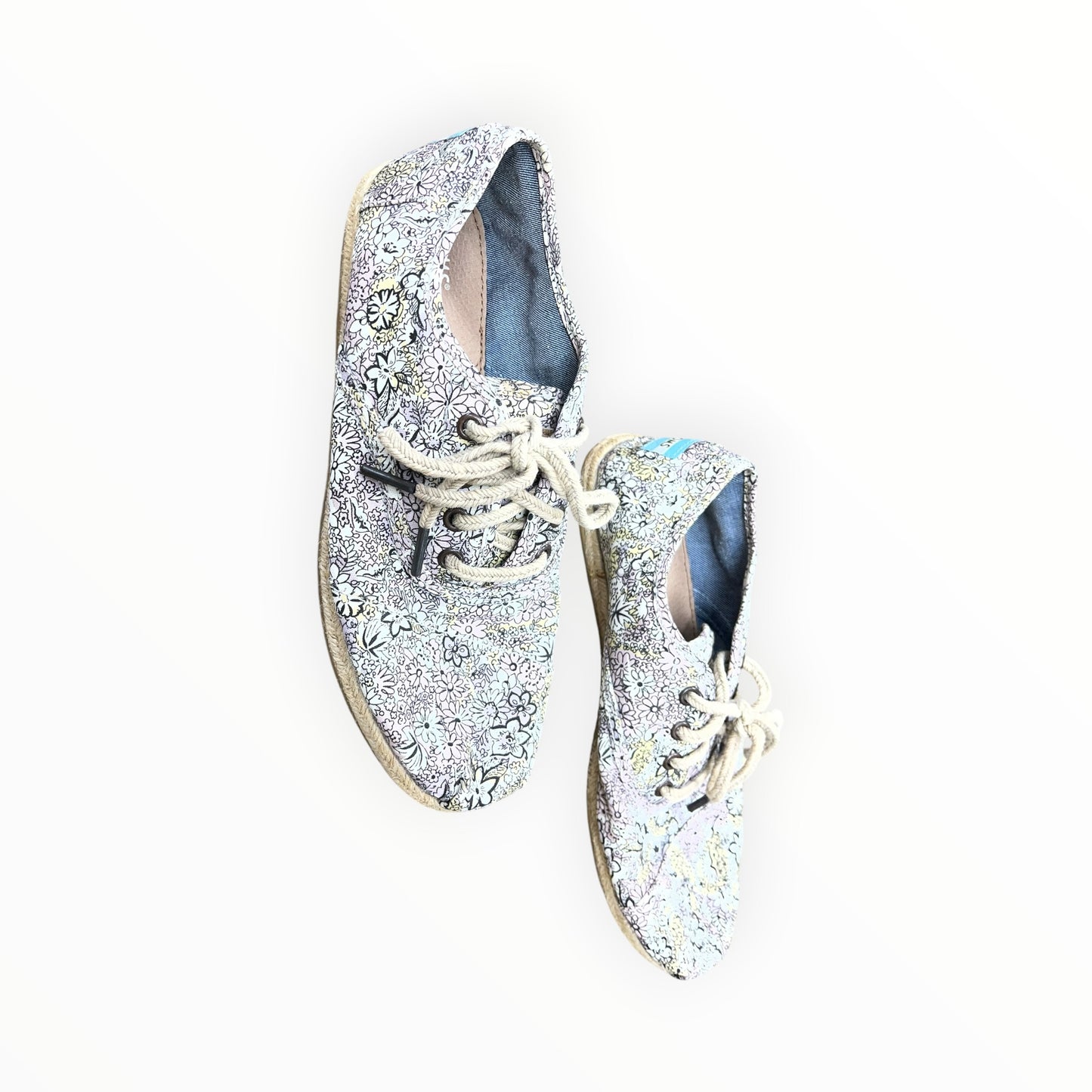 Shoes Flats By Toms In Pink & Yellow, Size:9