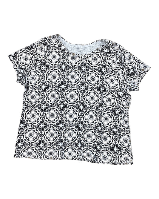 Top Ss By Croft And Barrow In Grey & White, Size:1X