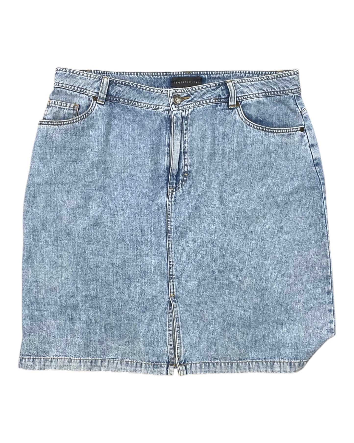 Skirt Midi By Relativity In Blue Denim, Size:16