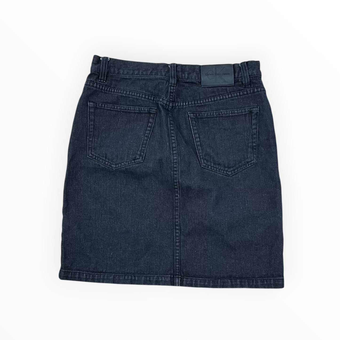 Skirt Mini & Short By Calvin Klein In Black Denim, Size:2