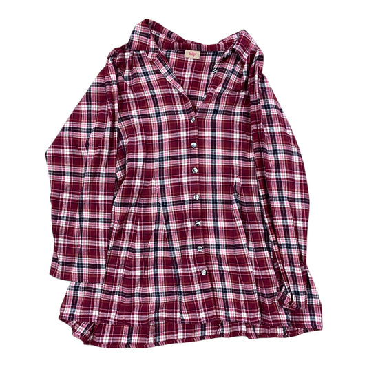 Tunic Ls By Clothes Mentor In Pink & Red, Size:Xl