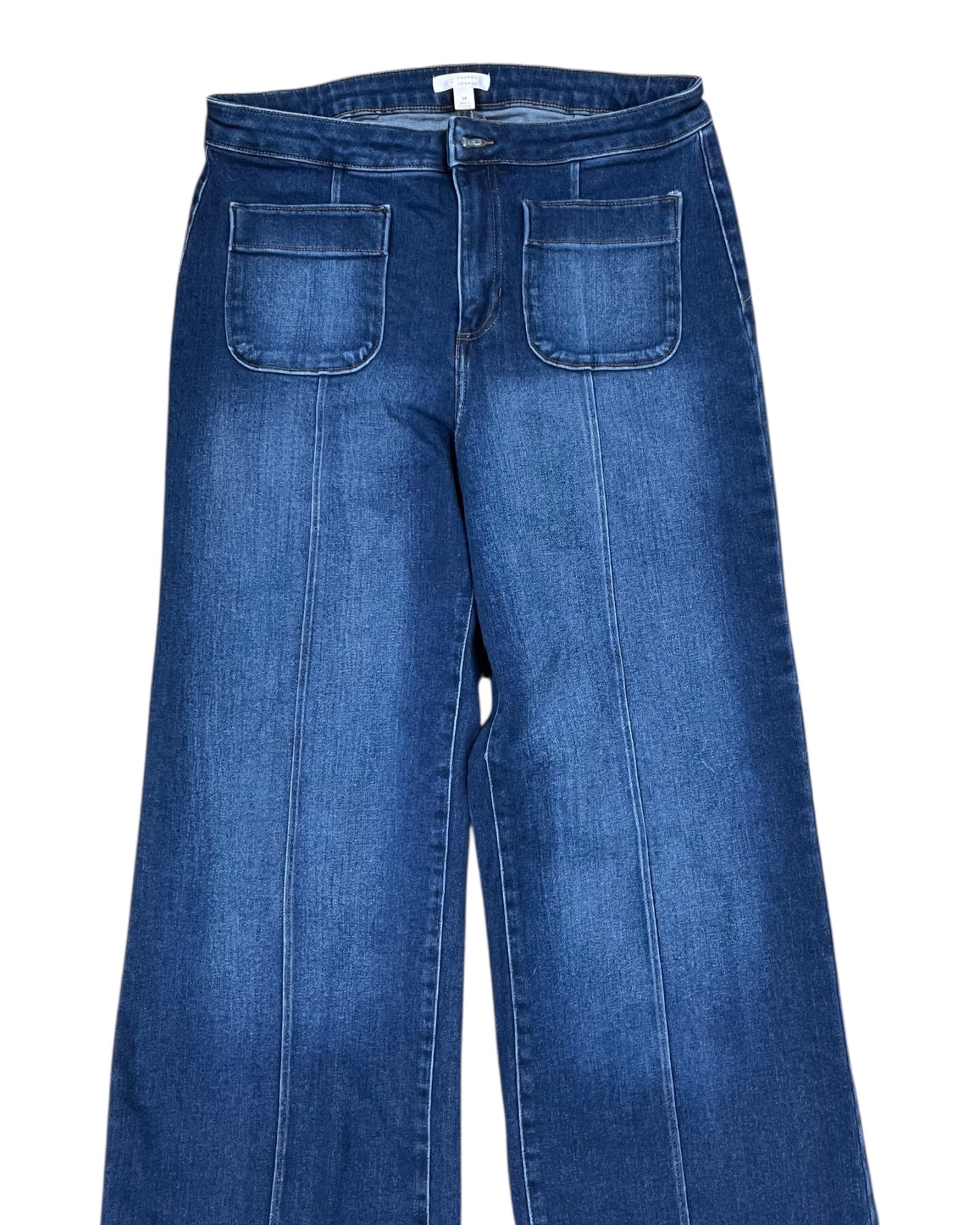 Jeans Straight By Clothes Mentor In Blue Denim, Size:14