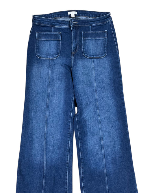 Jeans Straight By Clothes Mentor In Blue Denim, Size:14