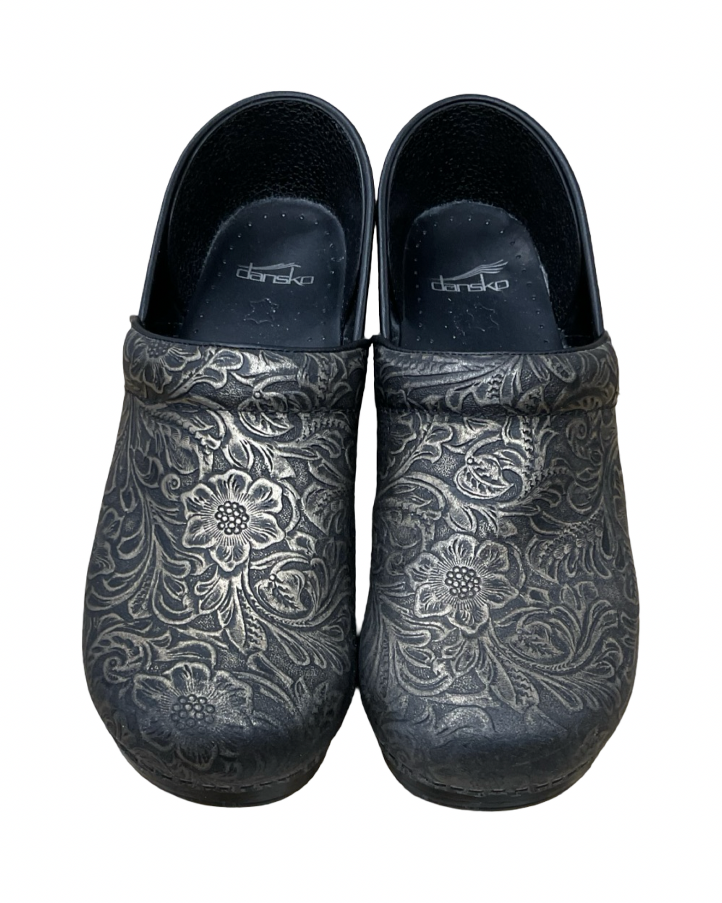 Shoes Flats By Dansko In Black & Gold, Size:10.5