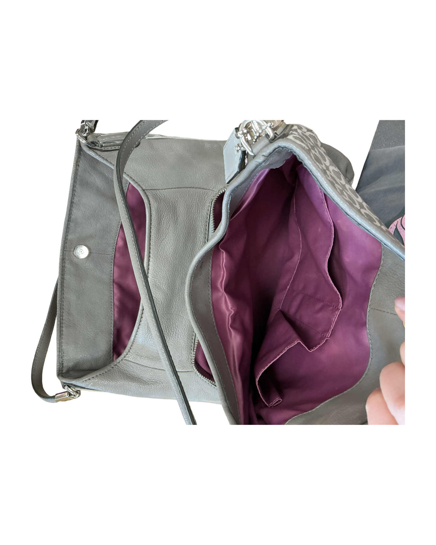 Handbag Designer By Coach In Grey, Size:Medium