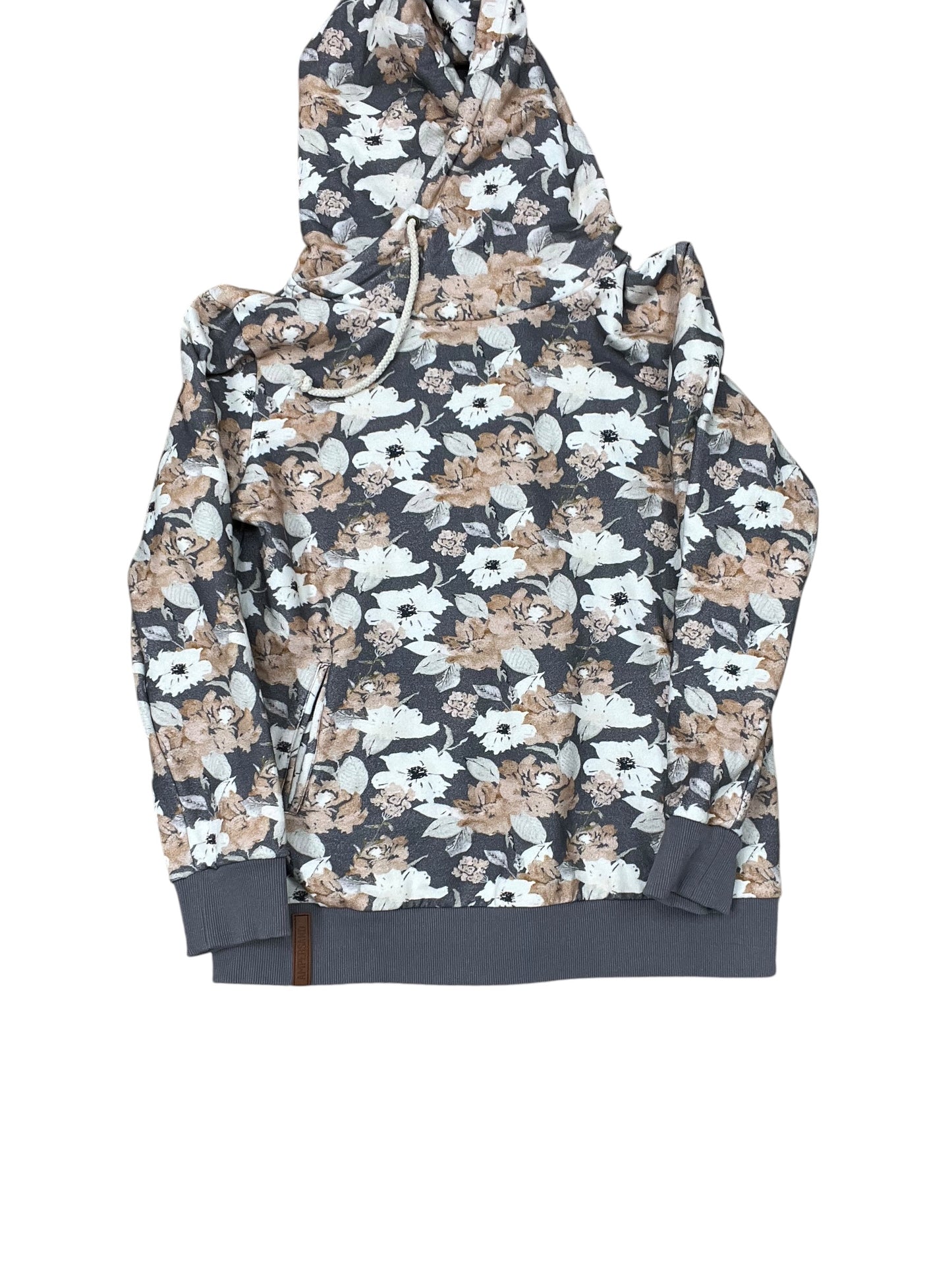 Sweatshirt Hoodie By Clothes Mentor In Grey & Tan, Size:Xl