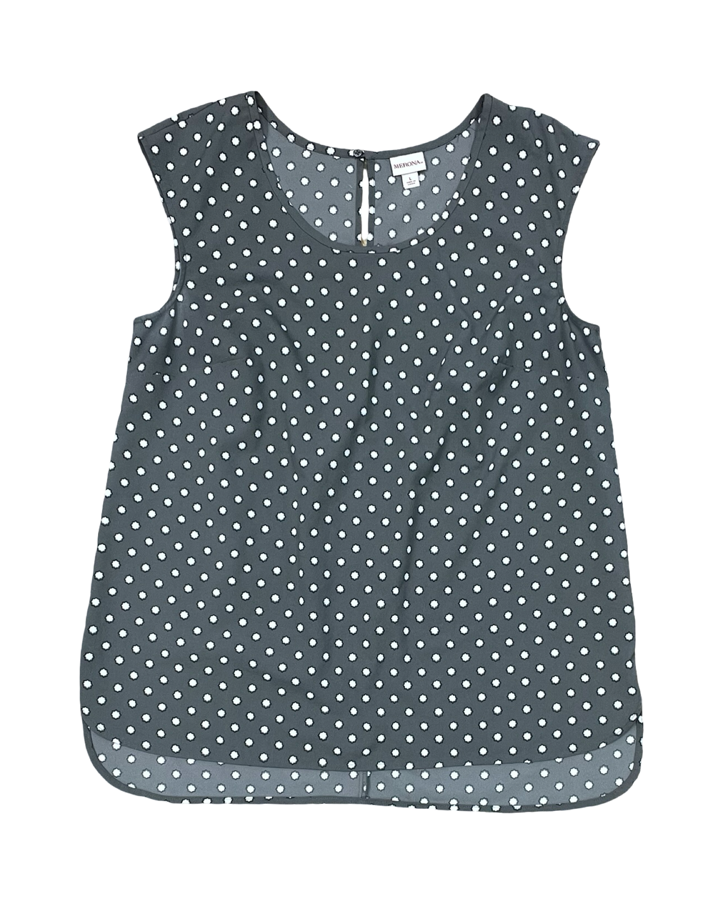 Top Sleeveless By Merona In Grey & White, Size:L