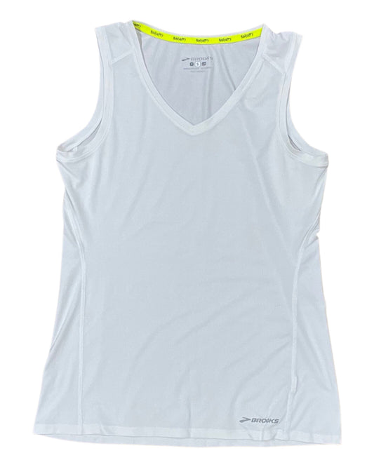 Athletic Tank Top By Brooks In White, Size:S