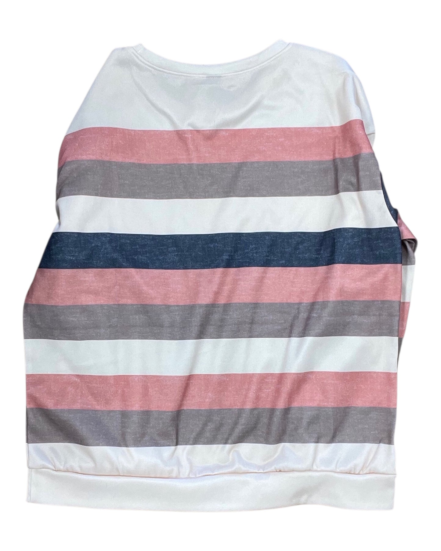 Sweatshirt Crewneck By Clothes Mentor In Cream & Orange, Size:L