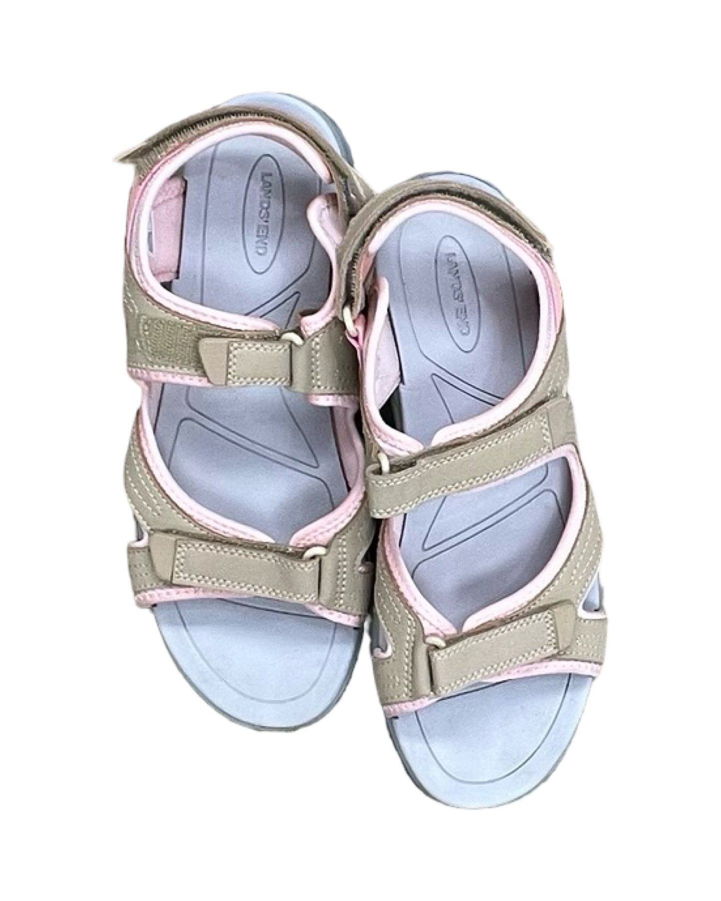 Sandals Flats By Lands End In Pink & Tan, Size:9